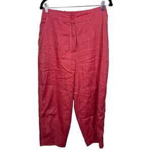 Ozai N Ku Linen Cherry Red Trouser Pants Greece Sustainable Unique Womens L 12